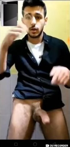 Skinny Turkish boy showing for a girl