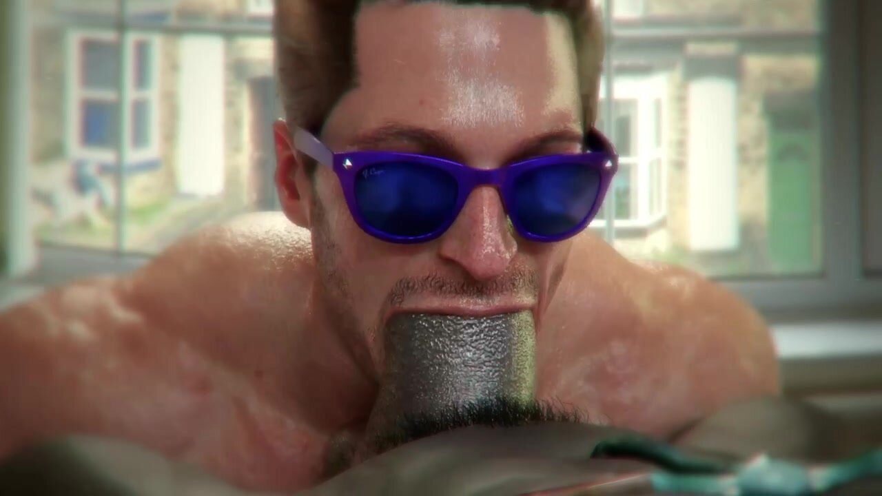 Johnny Cage gives a blowjob