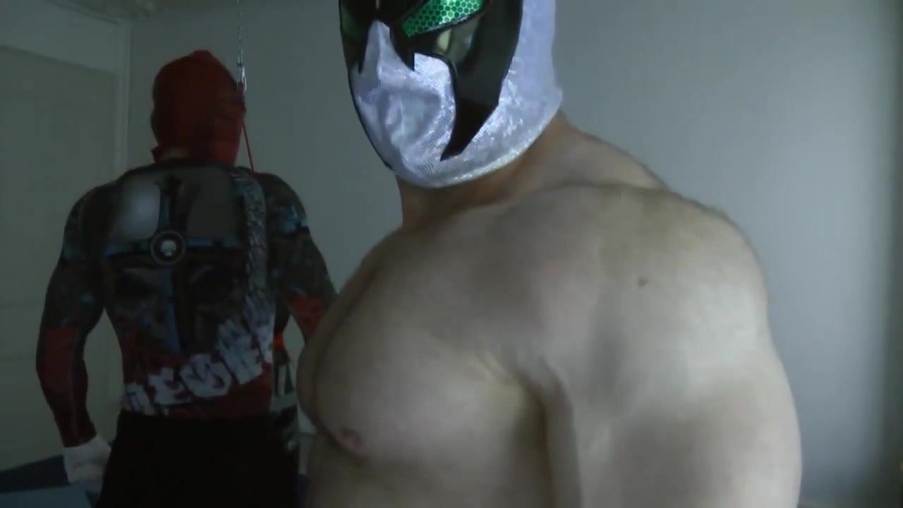 Masked  powerful muscleman