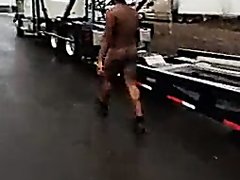 Naked At Busy Truck Stop