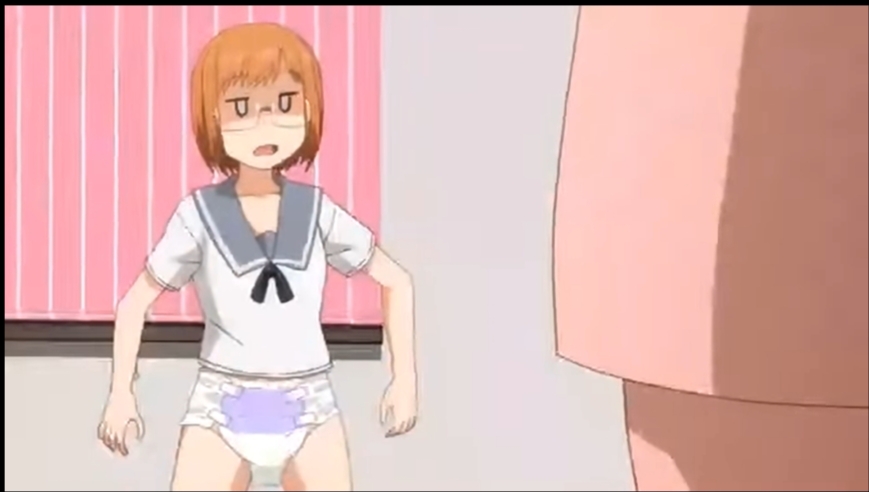 Cute girl poops in her diaper