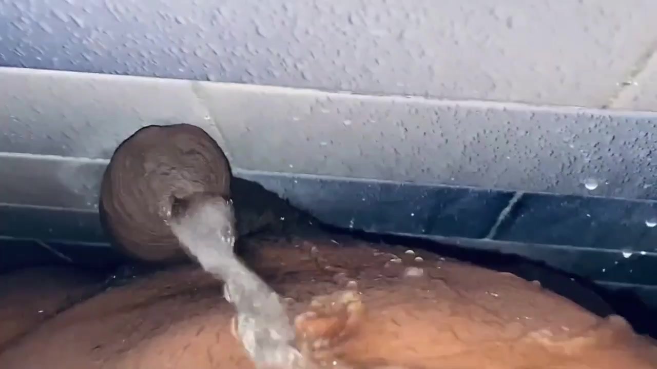 Uncut cock piss in shower - video 2
