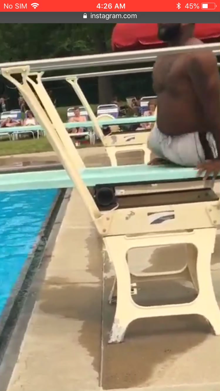 Black dak guy pool dive