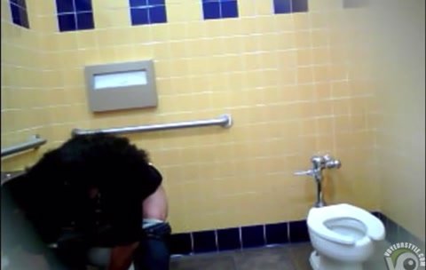 Latina using public restroom - video 2