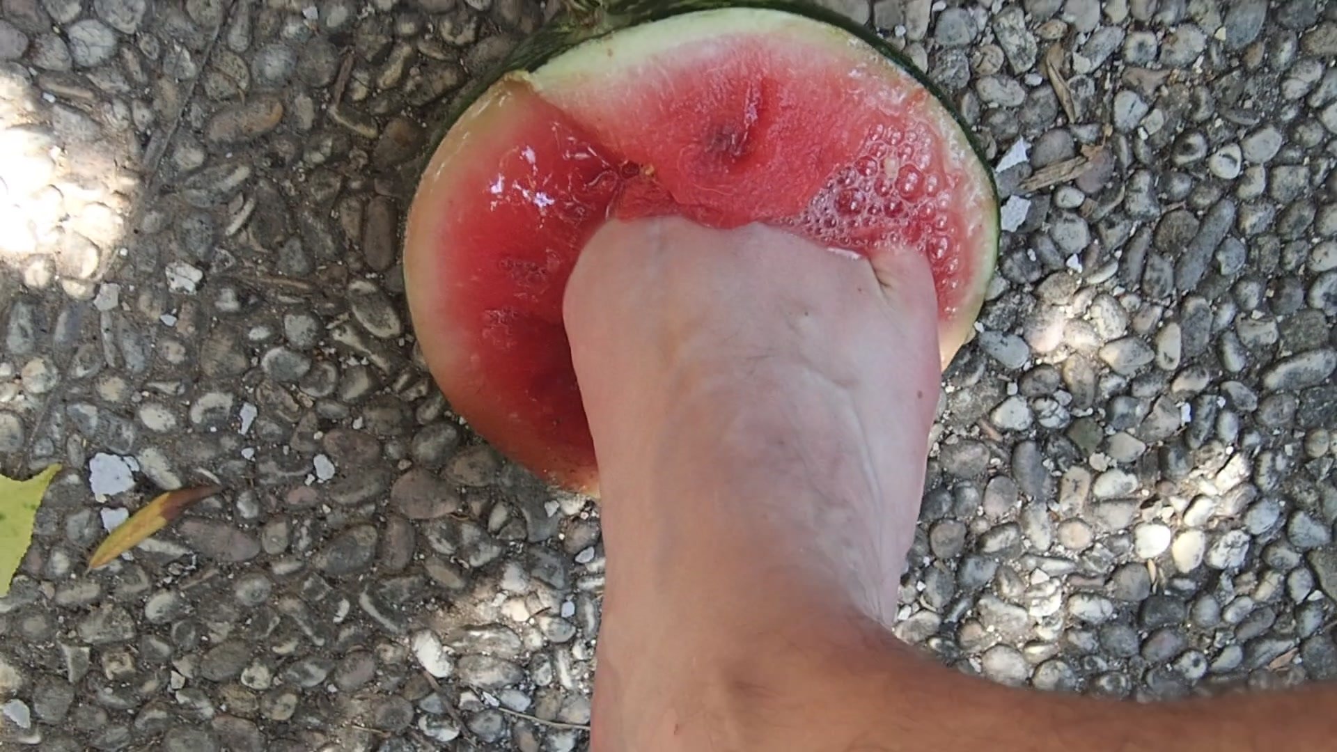 just using a watermelon as a big tongue