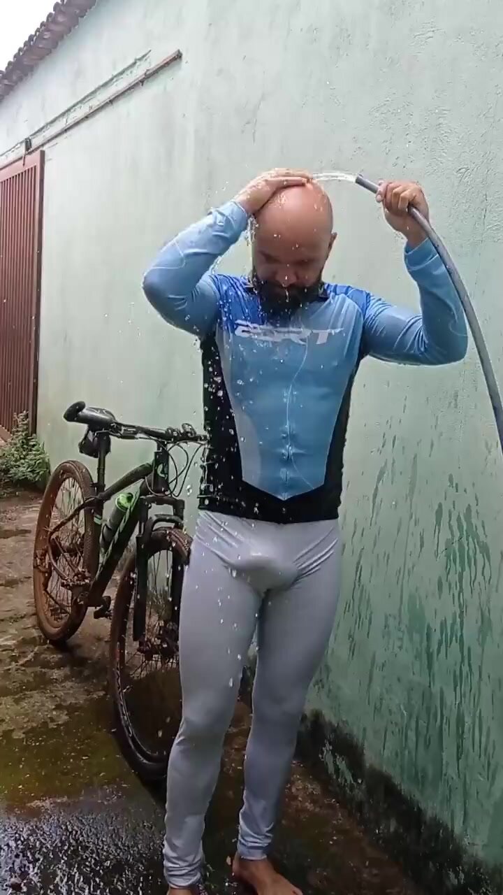 Cyclist wet