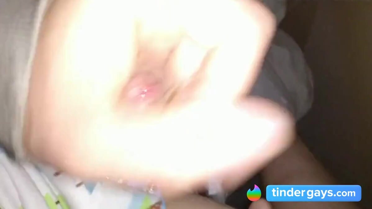 Twink cumming his wet diaper