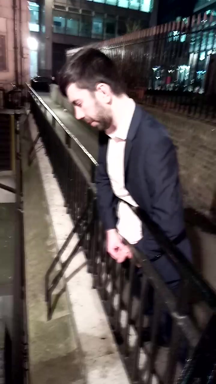 One of my drunk mates pissing