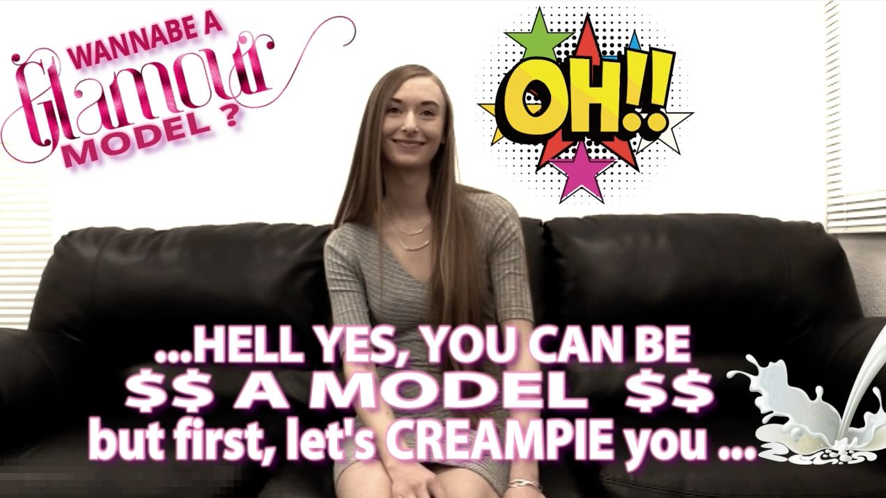 Tall sweet girl has everything to be a model, even a cream filled pussy