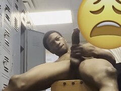 Str8 guy cums in busy locker room!