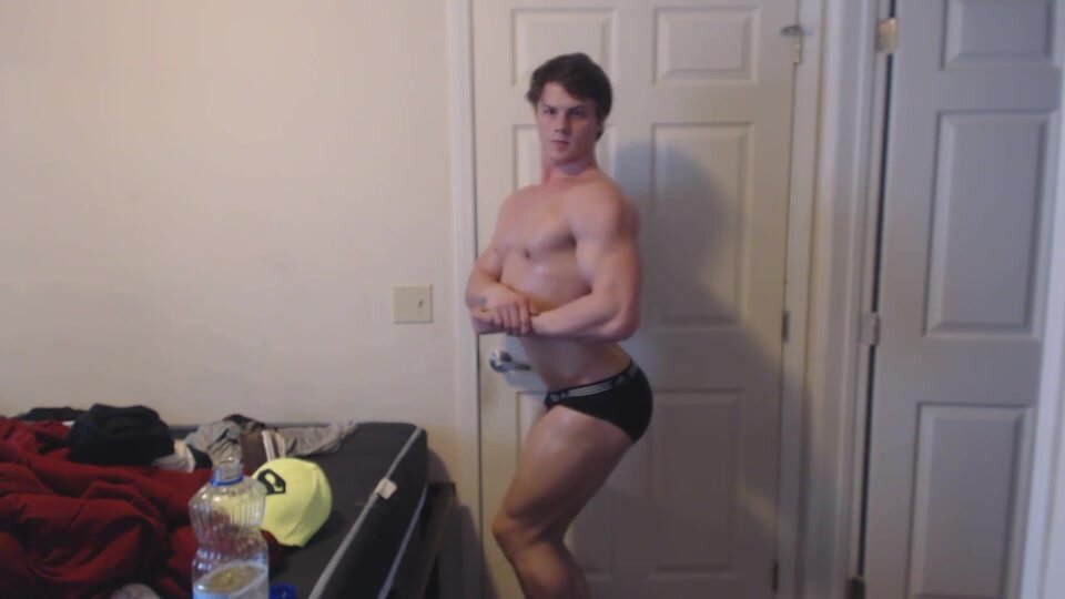 Alpha oiled up in briefs