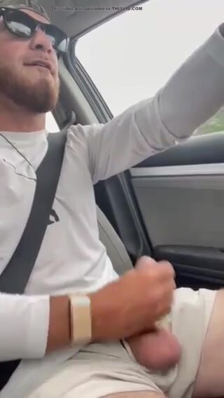Boy cums in car