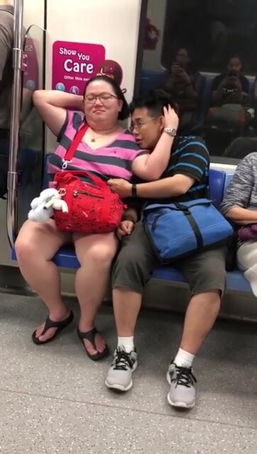 Chinese Couple On Train
