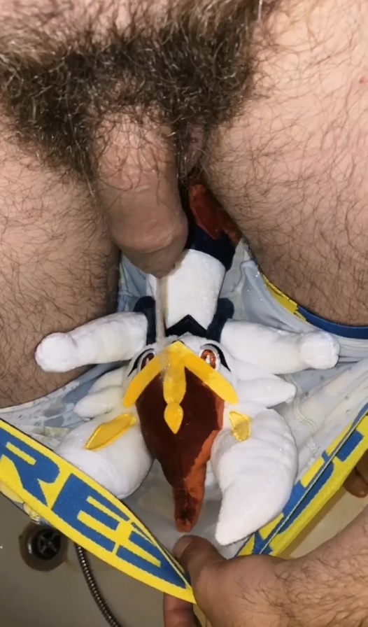 Cinderace plush gets a face full of piss