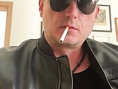leather jacket smoke