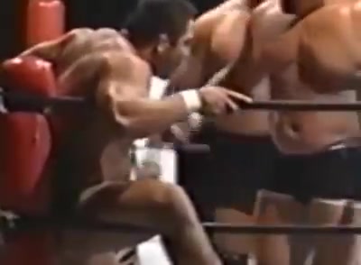 japanese wrestler gut punched