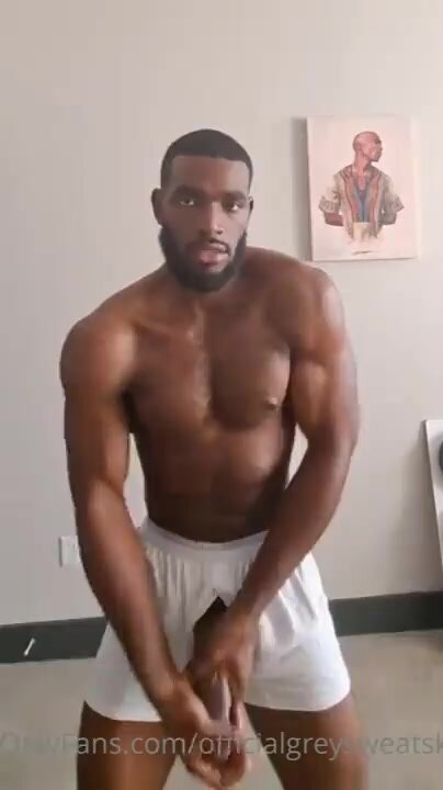 Hot Muscular Black Guy Jerks
