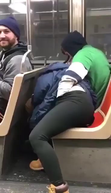 Suck job on the subway