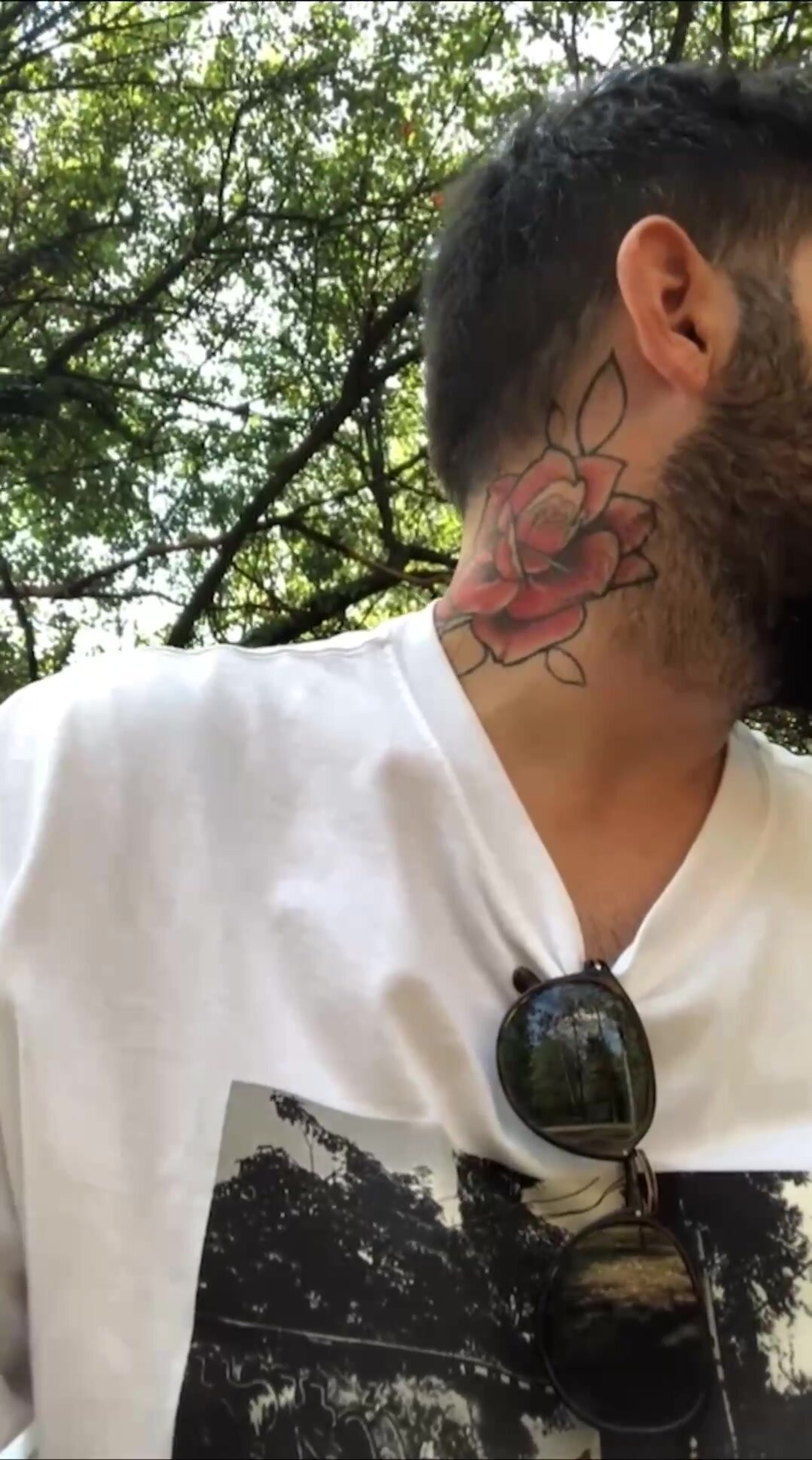 Bearded Hot italian guy cumming at the park