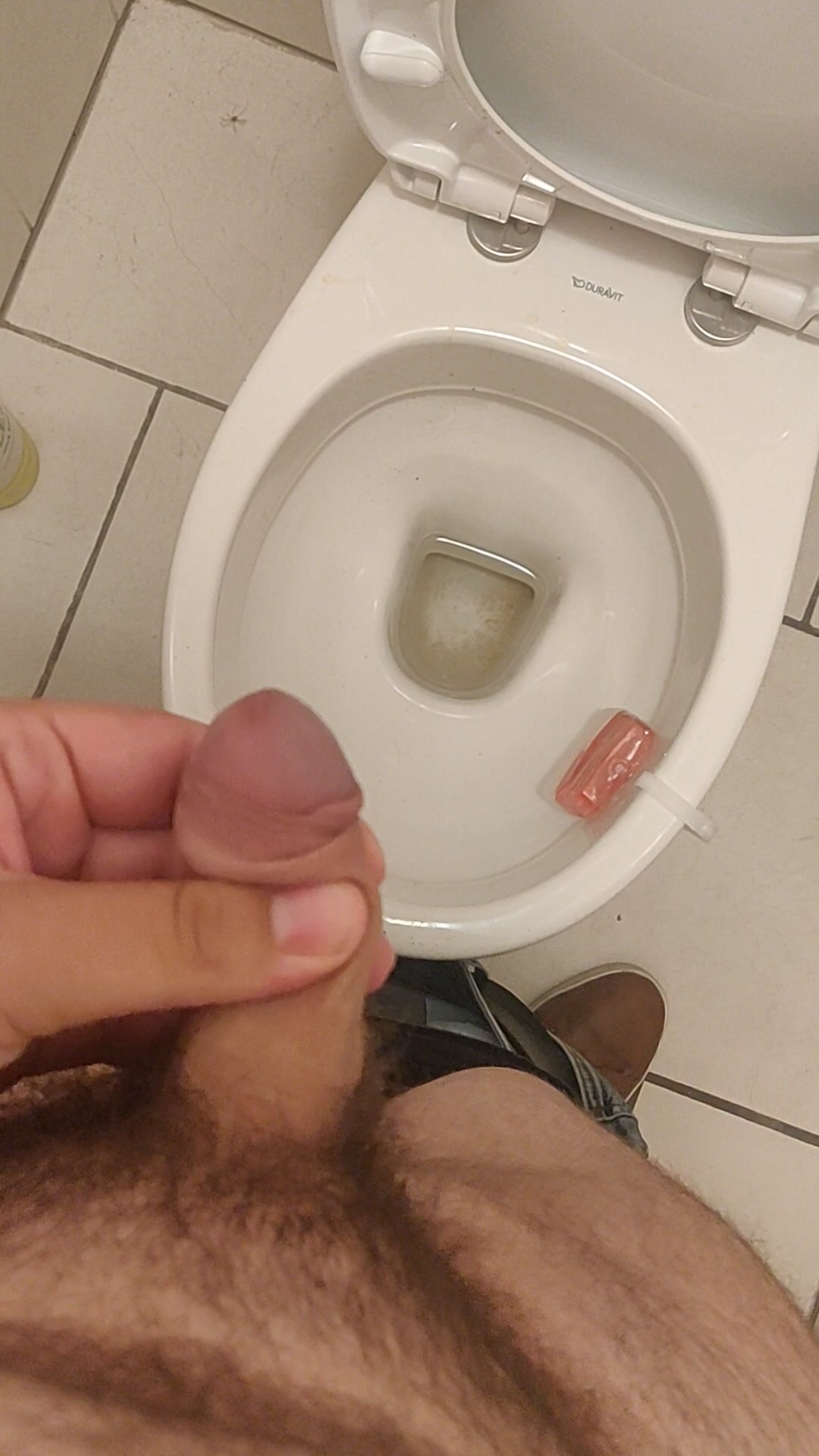 Pulling back while peeing