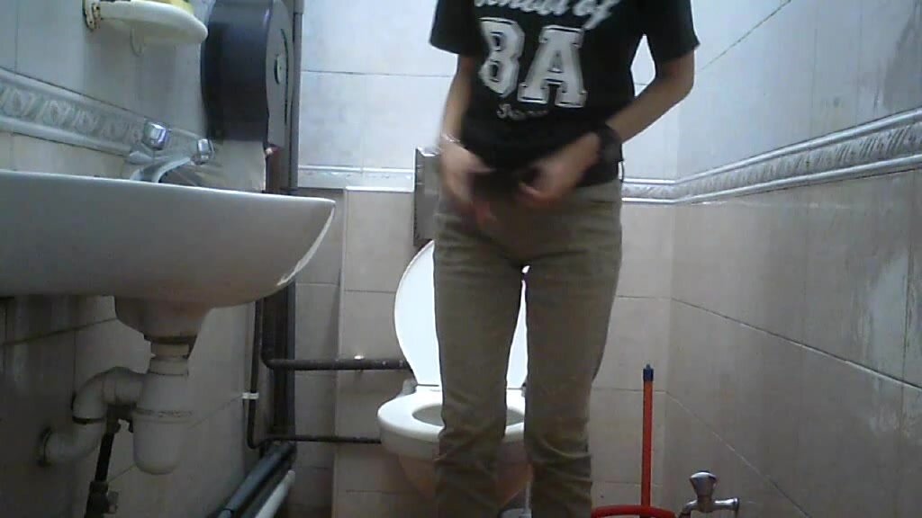 Asian girl in the toilet