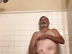My first cumshot in the shower of my new home in Las Ve