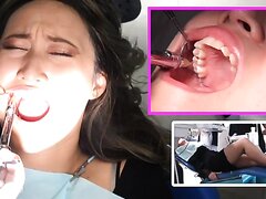 Japanese girl is super scared in the dental chair part