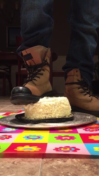Wasting Food with Heavy Work Boots
