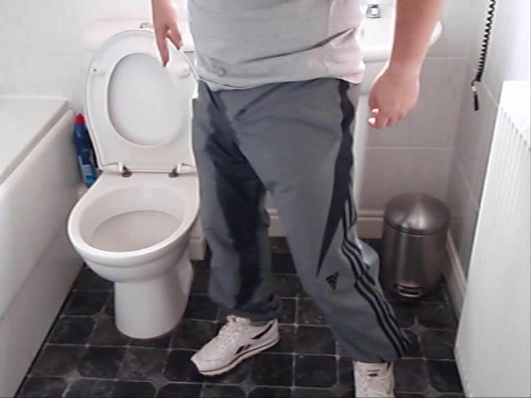pissing my self in adidas trackies