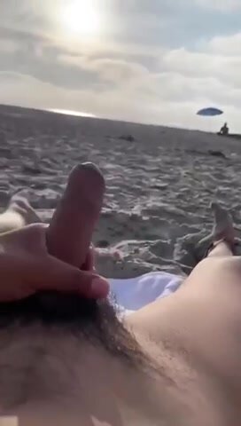 Cum on the beach - video 2