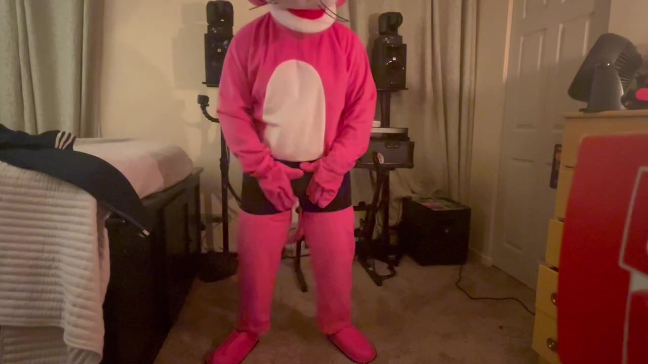 Pink Panther Strip Tease and Cum on you!