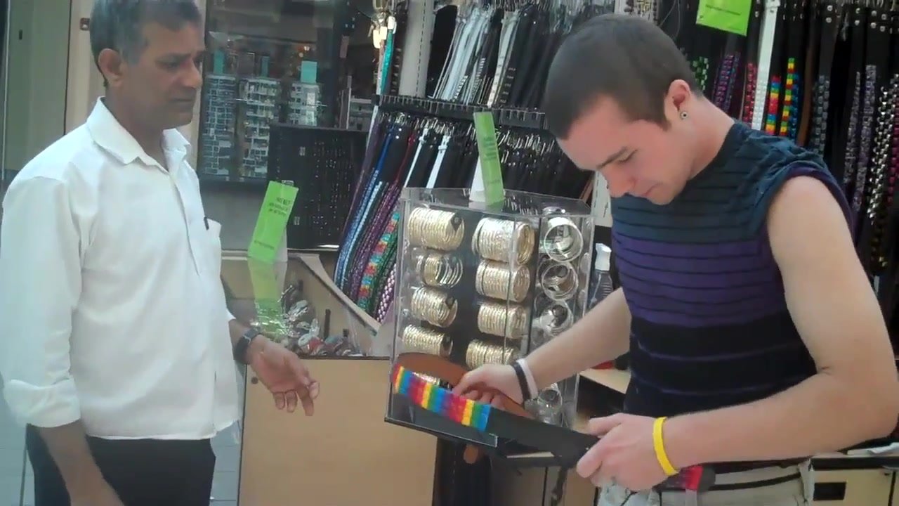 youtube showing off bulge at kiosk
