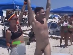 Beach nude wrestling CMNM
