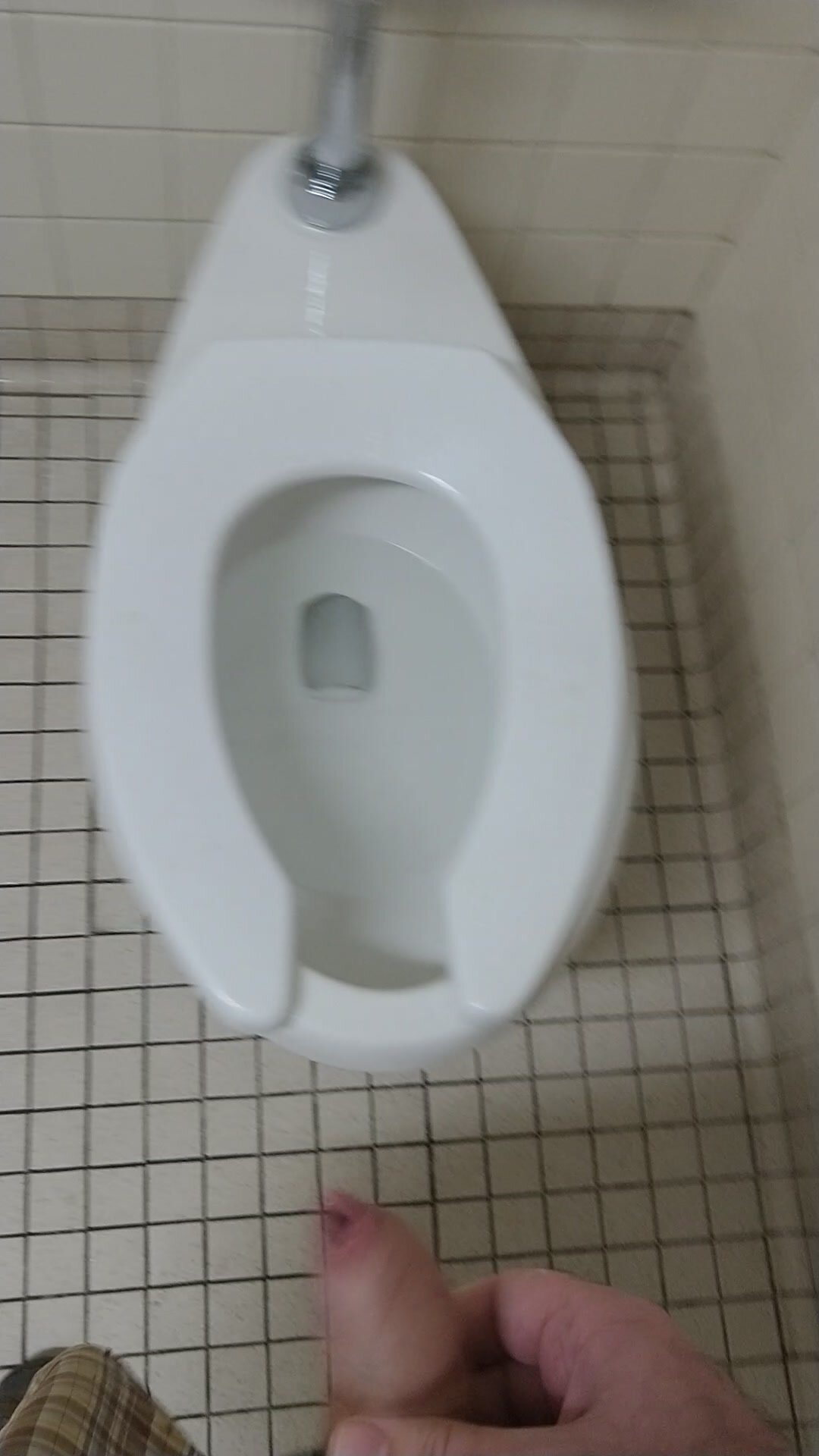 Pissing into bathroom vent, floor, toilet, and walls