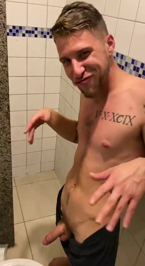 Watching his straight mate taking a piss.