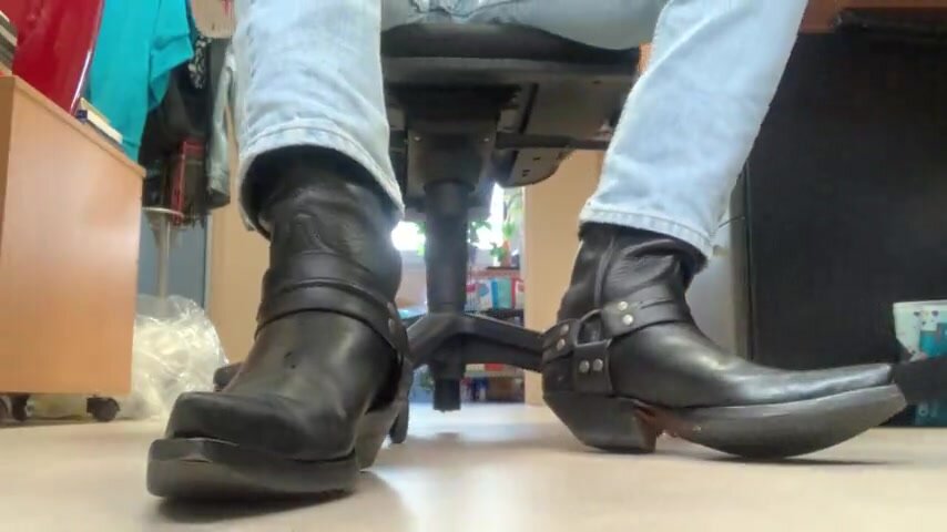 at his boots