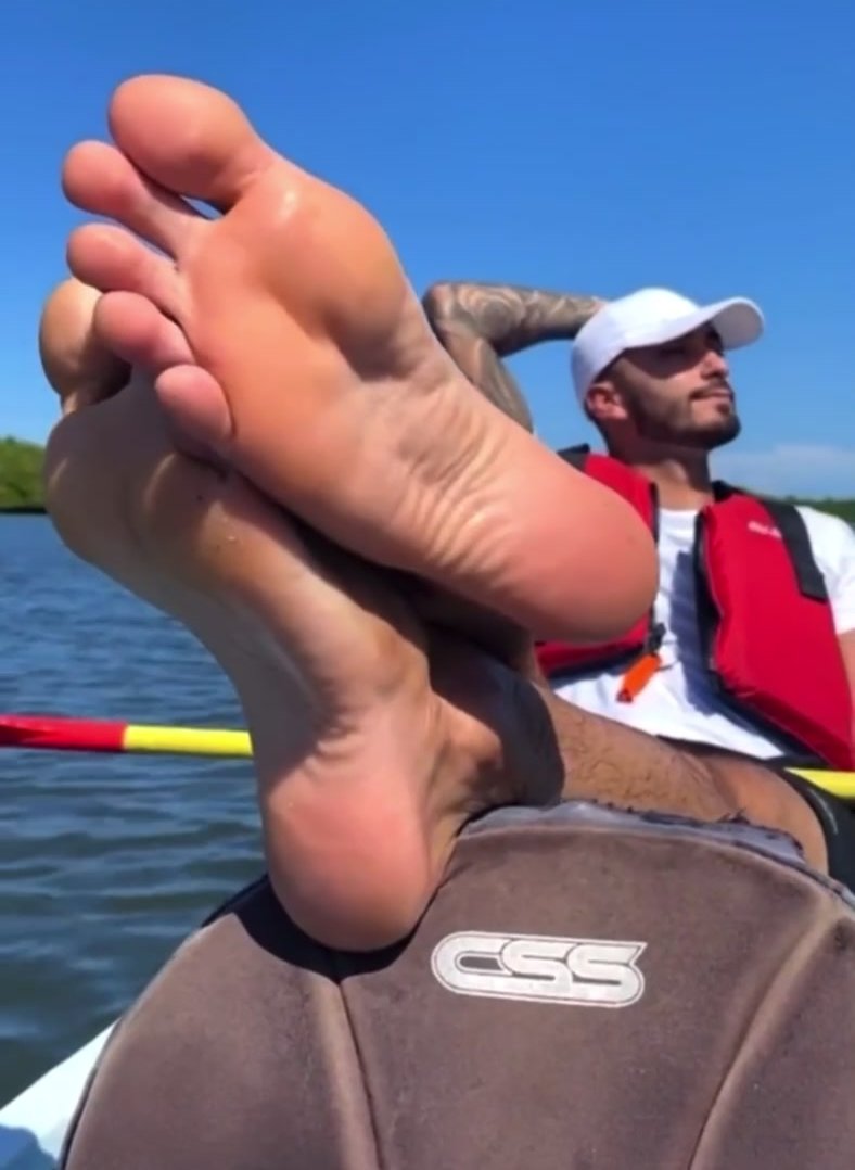 Showing feet on water
