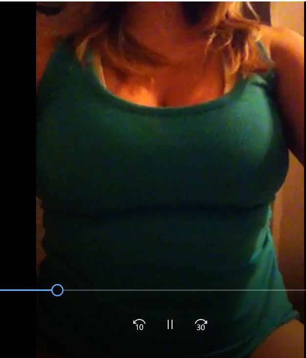 sexy blonde girl in green shirt pooping