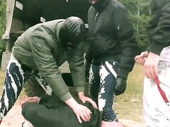 Skinhead group cock sucking and pissing