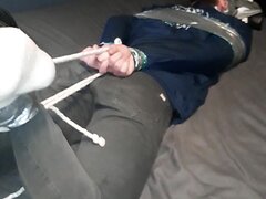 Skaterboy hogtied and gagged
