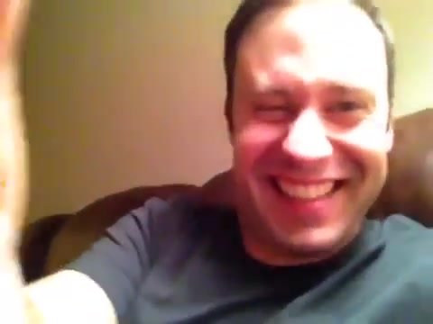 Guy farts on leather couch