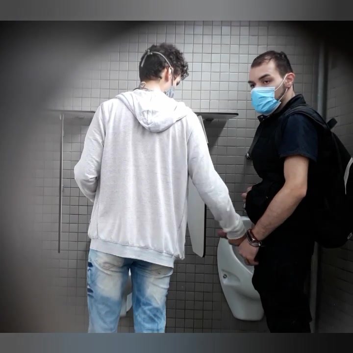 guy having fun bathroom
