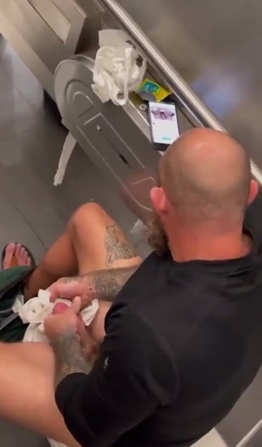 Spy on bearded man masturbating