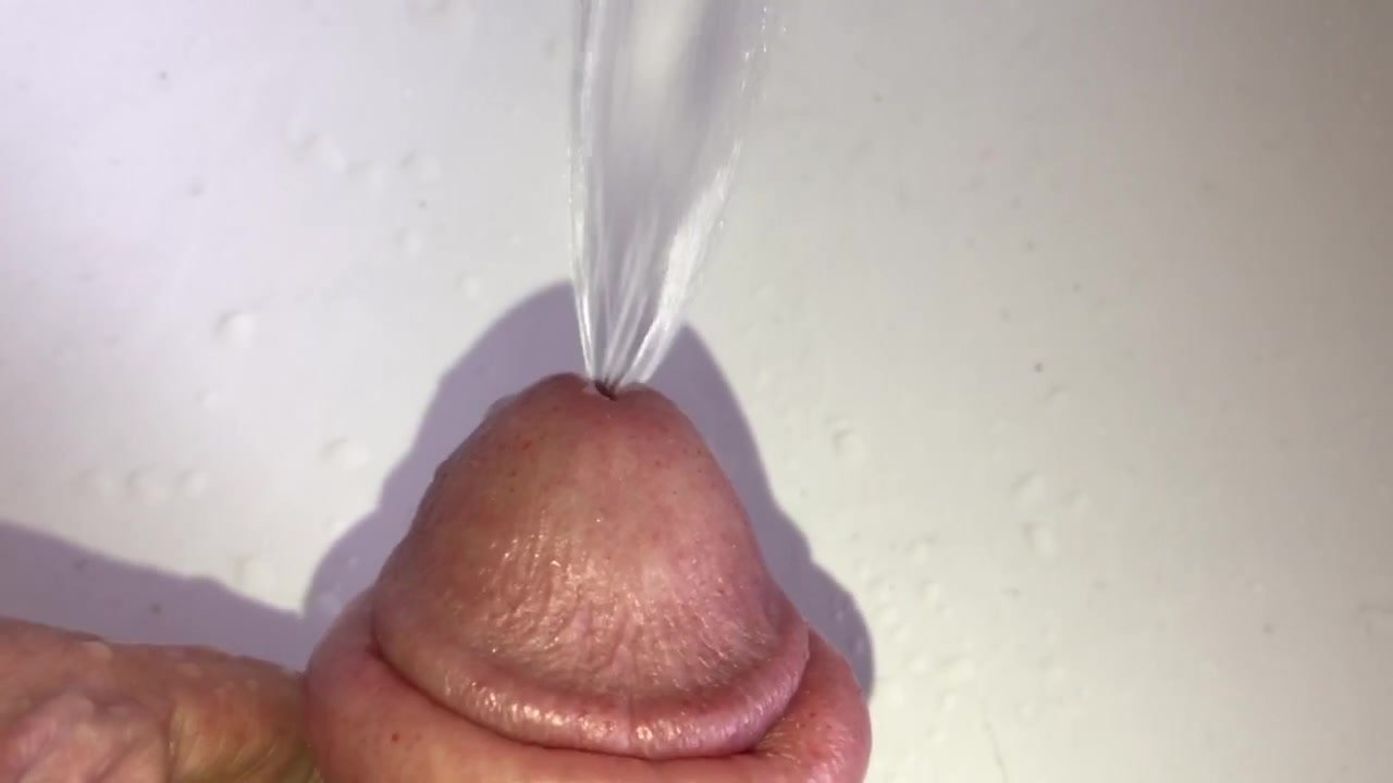 Hard pumped Dick piss in washbasin