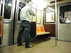 man pissing on a train - video 2