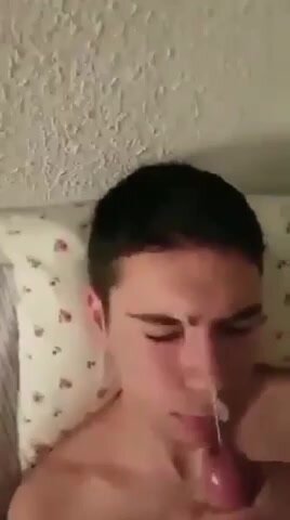Twink gets cum facial