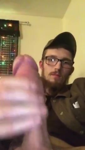 Nerdy Redneck Playing With His Dick