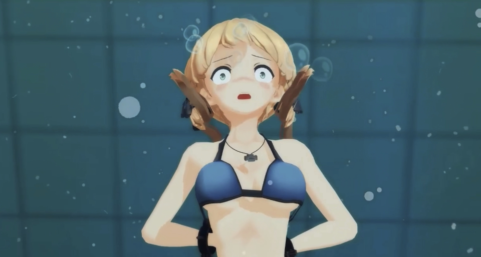 Anime Girl Drowns Underwater
