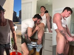 Bearded Guy Serving the Cleaner's Dick