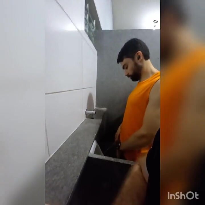 Bearded cutie at urinal